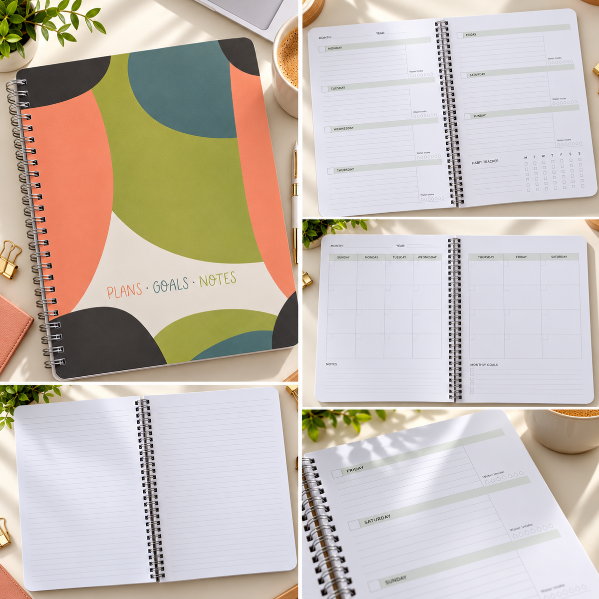 Planificador sin fecha – 12 meses Designer Papers